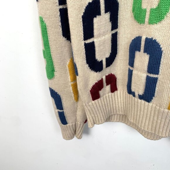 Fendi Mens Multicolor V-Neck Wool Pullover Sweater Size L - Picture 4 of 8